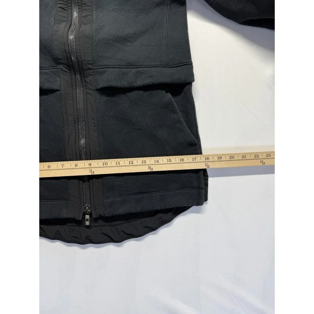 Lululemon Light As Warmth Jacket Women 4 Black Fleece Lined Relaxed Fit Full Zip